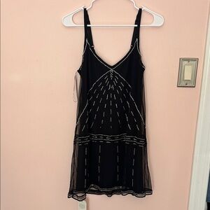 Abercrombie & Fitch Black Beaded Mesh Dress